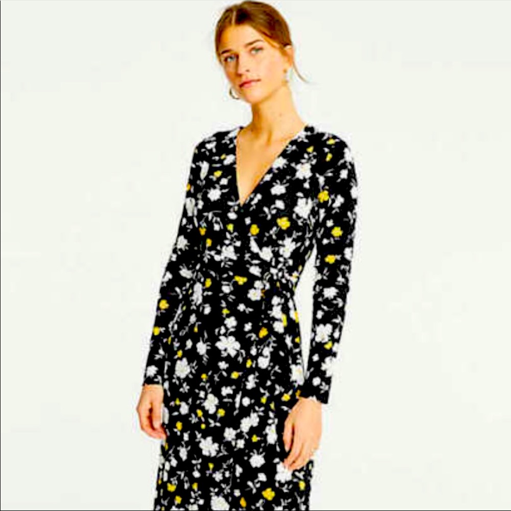 Ann Taylor Floral Matte Jersey Wrrap Dress
